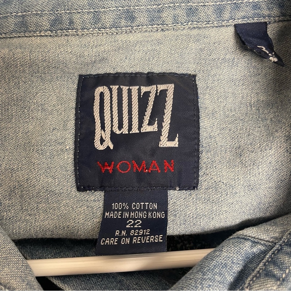 Vintage 90’s Quizz Women Noah’s Arc Embroidered Denim Shirt - Picture 8 of 8
